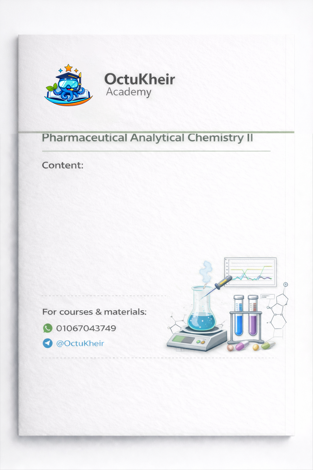 Pharmaceutical Analytical Chemistry II – MTI University